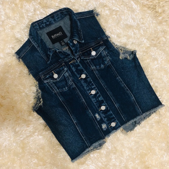 Buffalo David Bitton Jackets & Blazers - NWOT! BUFFALO Denim Jean Vest Split Back. Size S